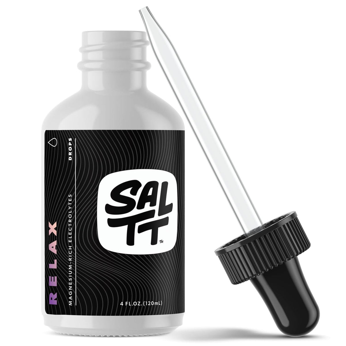 Keto Chow SALTT Relax Gotas: botella de 120 ml para uso diario de electrolitos.