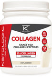 Ketologic colágeno de pasto sin sabor, polvo para mezclar en bebidas