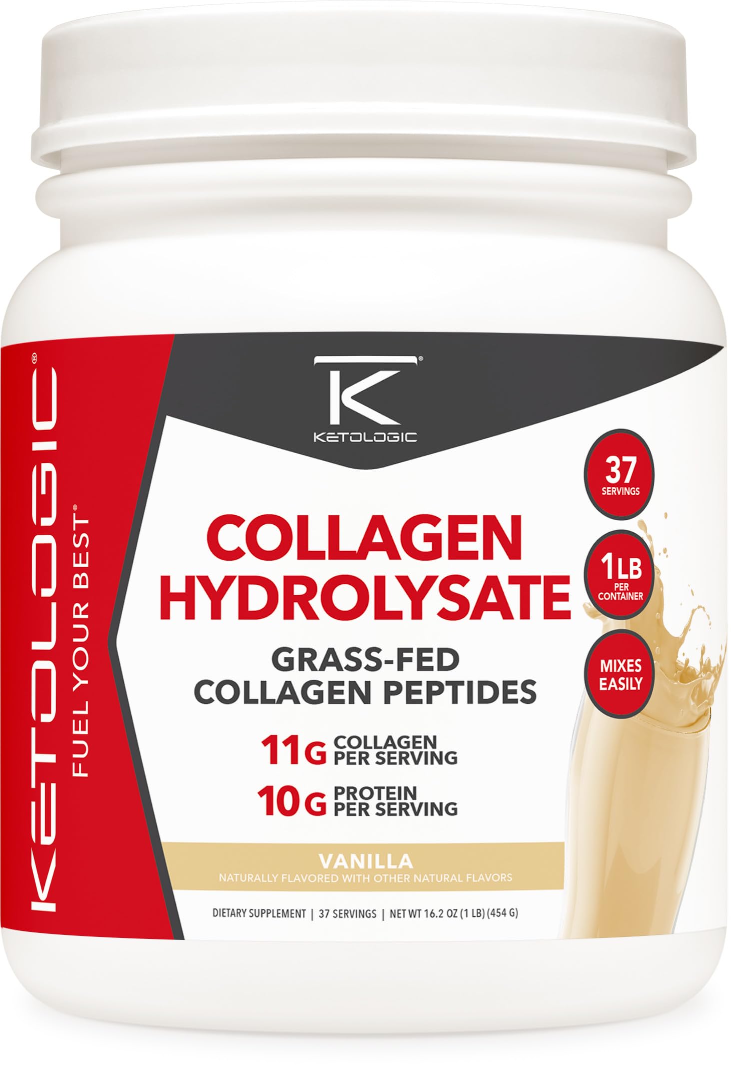 Ketologic Colágeno Vanilla en taza de café para una crema suave.