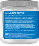 Ketologic polvo de electrolitos Keto Tropical, etiqueta frontal destacando sabor tropical y cero azúcares.