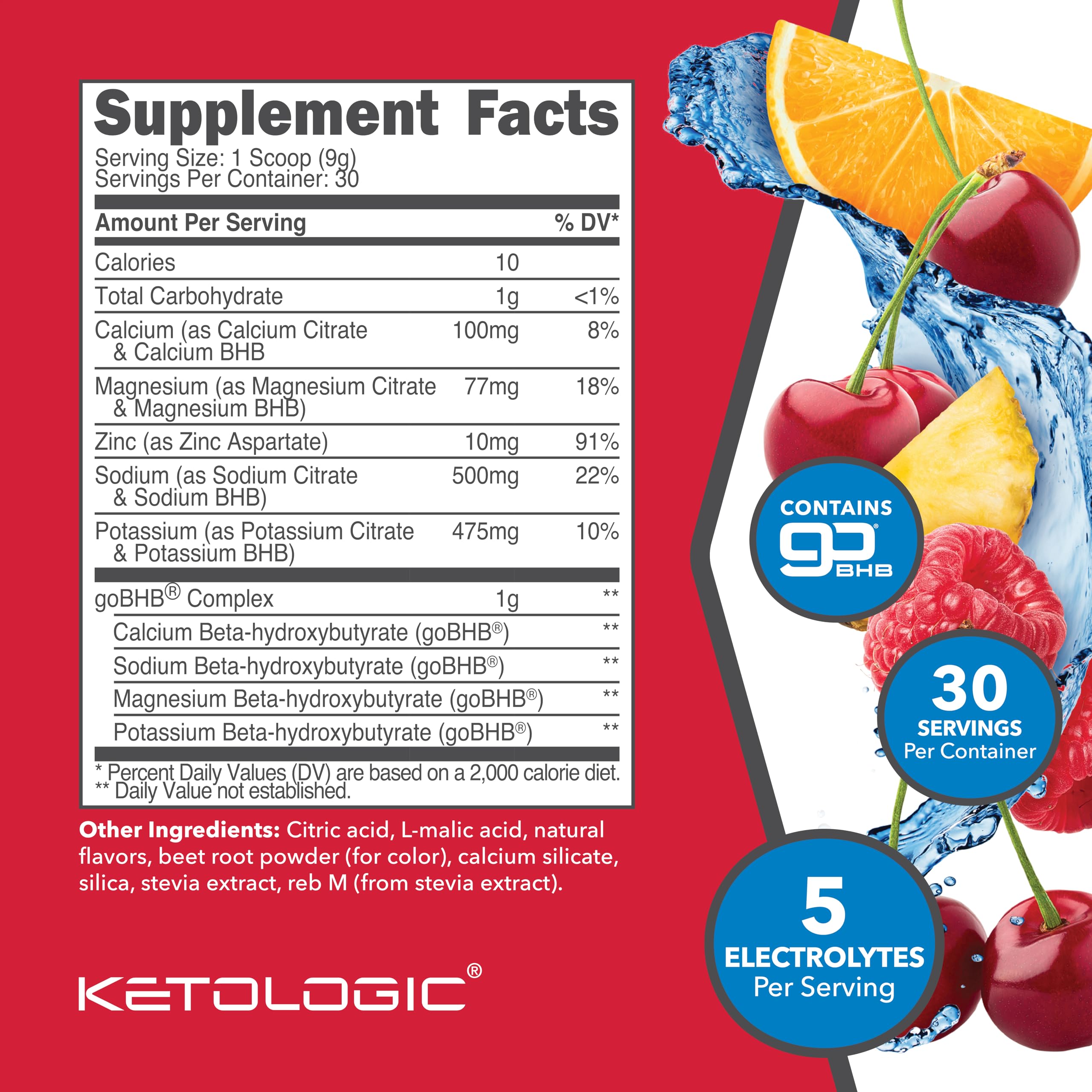 Ketologic polvo de electrolitos Keto Tropical, vaso con bebida lista para entrenamiento ligero.