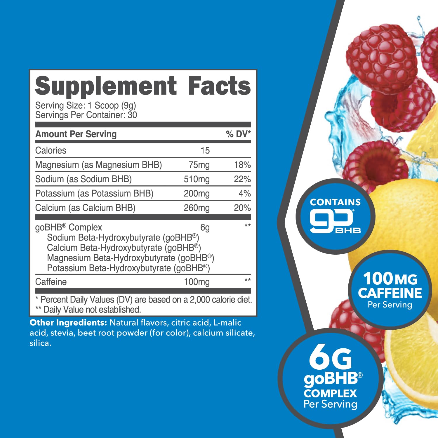 Ketologic KetoEnergy BHB botella para mezclar frambuesa-limonada en cualquier momento