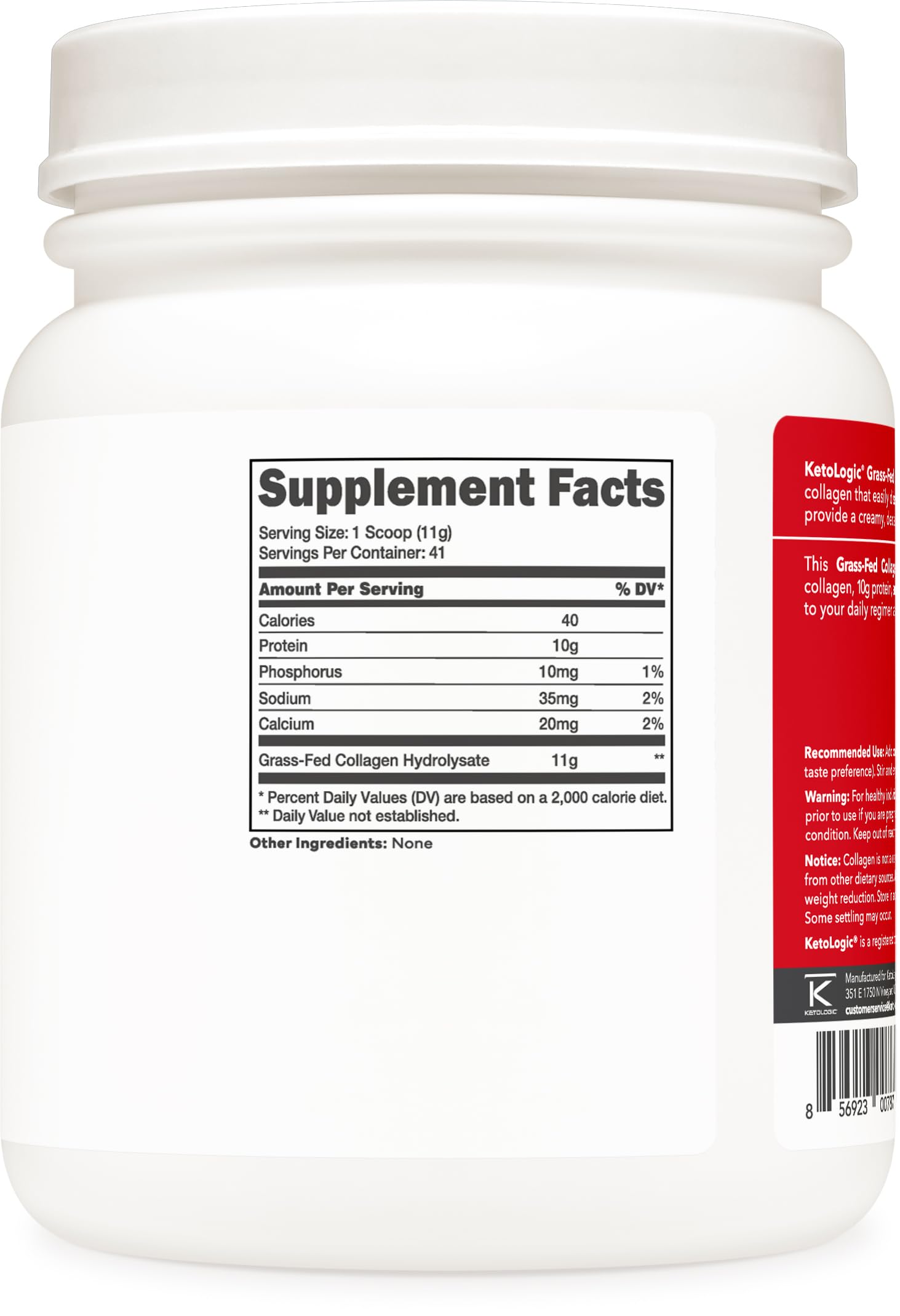 Cada porción Ketologic ofrece proteína y colágeno para tu rutina diaria