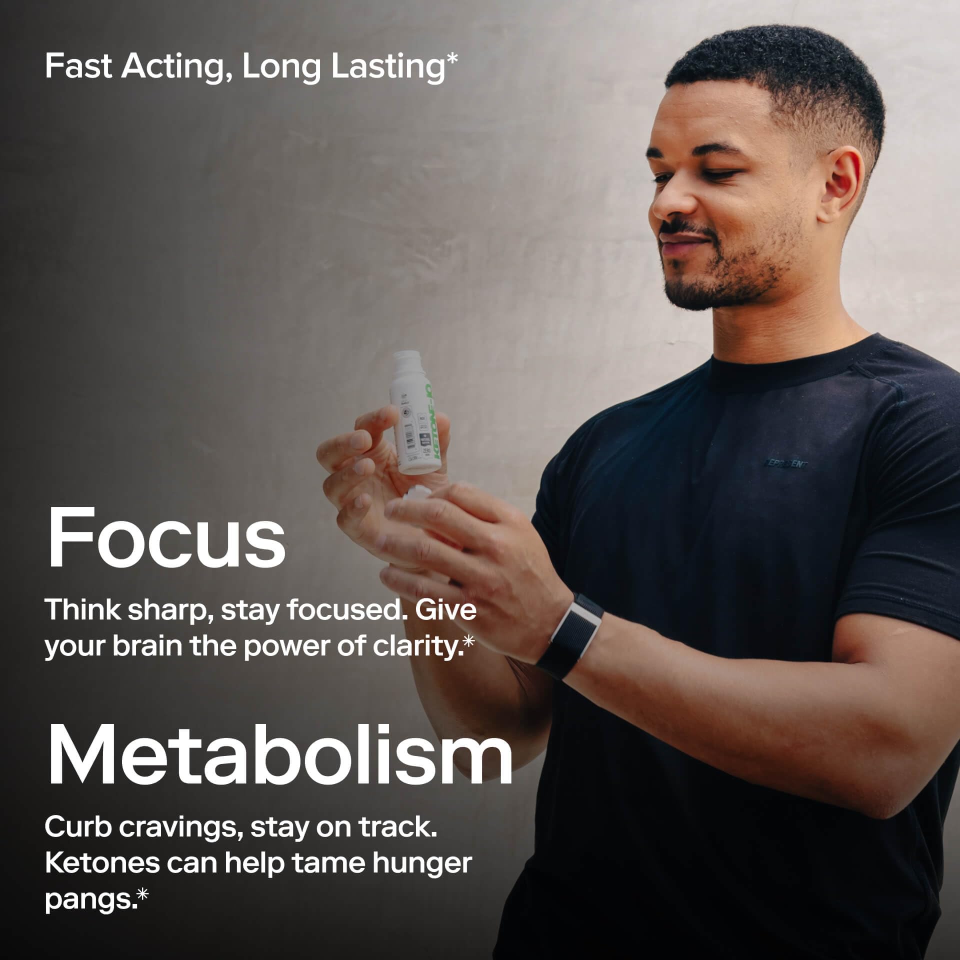 Ketone-IQ Shot, botella portátil para energía en movimiento durante el día.