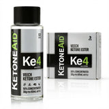KetoneAid Ke4 Ester, botella visible, energía limpia para entrenamientos.