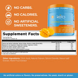 Etiqueta Keto Vitals electrolitos con información clara de ingredientes.
