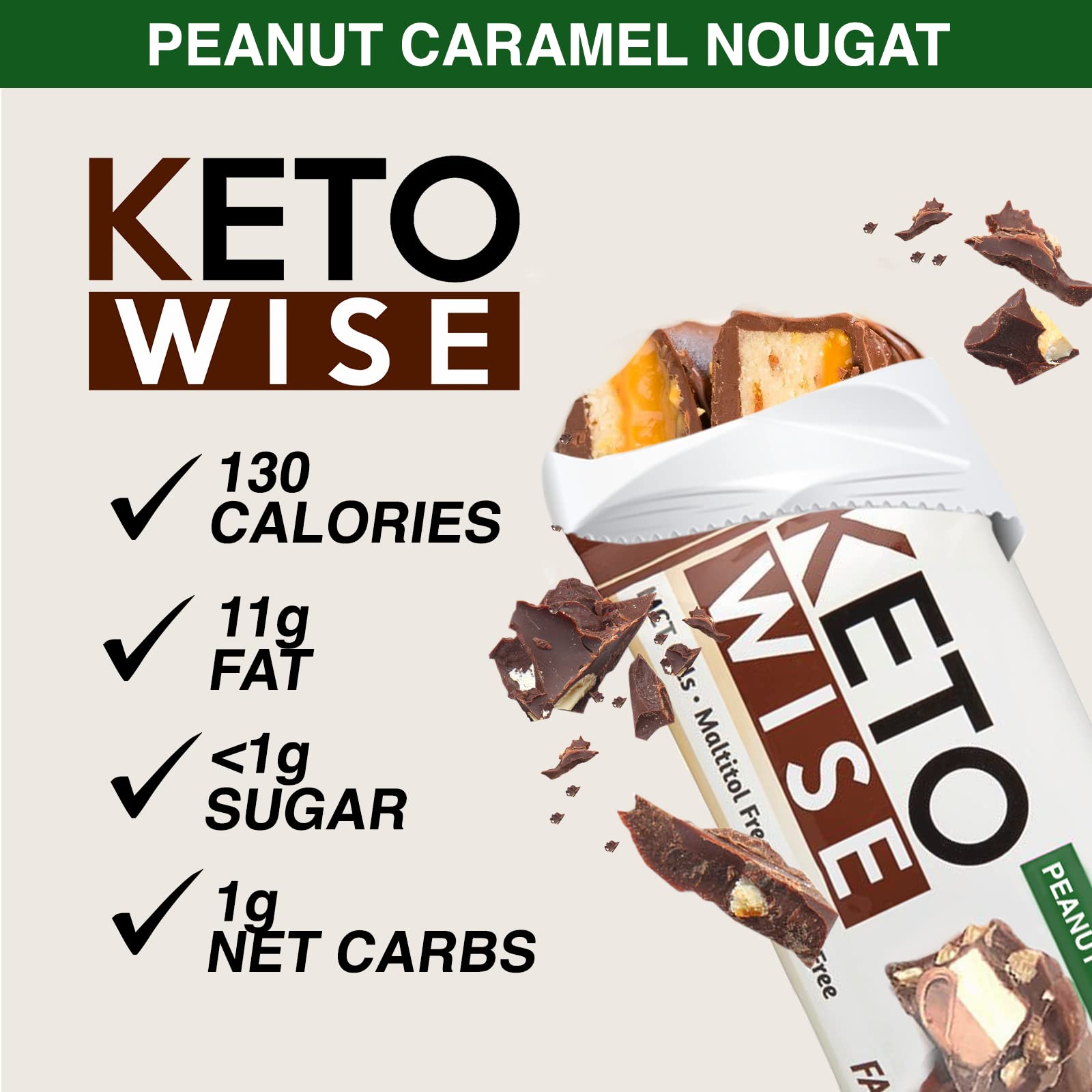Keto Wise bombas-grasas 32 g por paquete, porción conveniente para dietas cetogénicas.