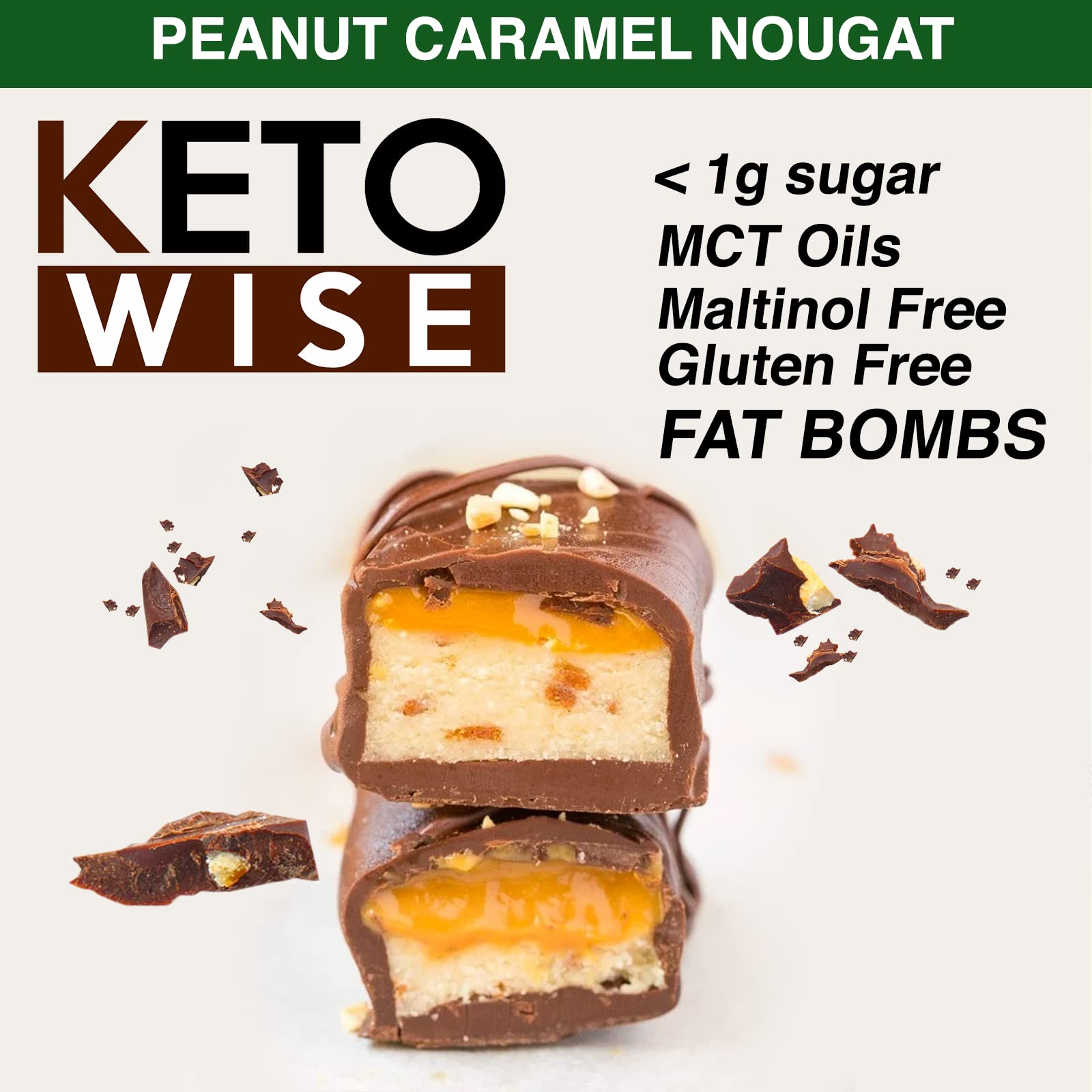 Keto Wise bombas-grasas chocolate suave, textura cremosa para un snack indulgente.