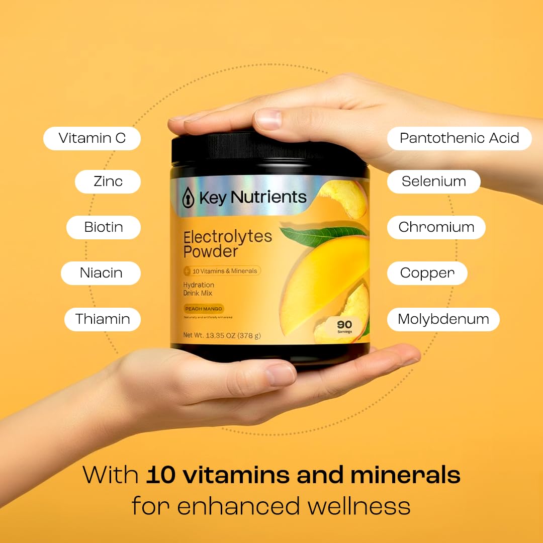 KEY NUTRIENTS bote-90-porciones, dosis conveniente para semanas de uso.