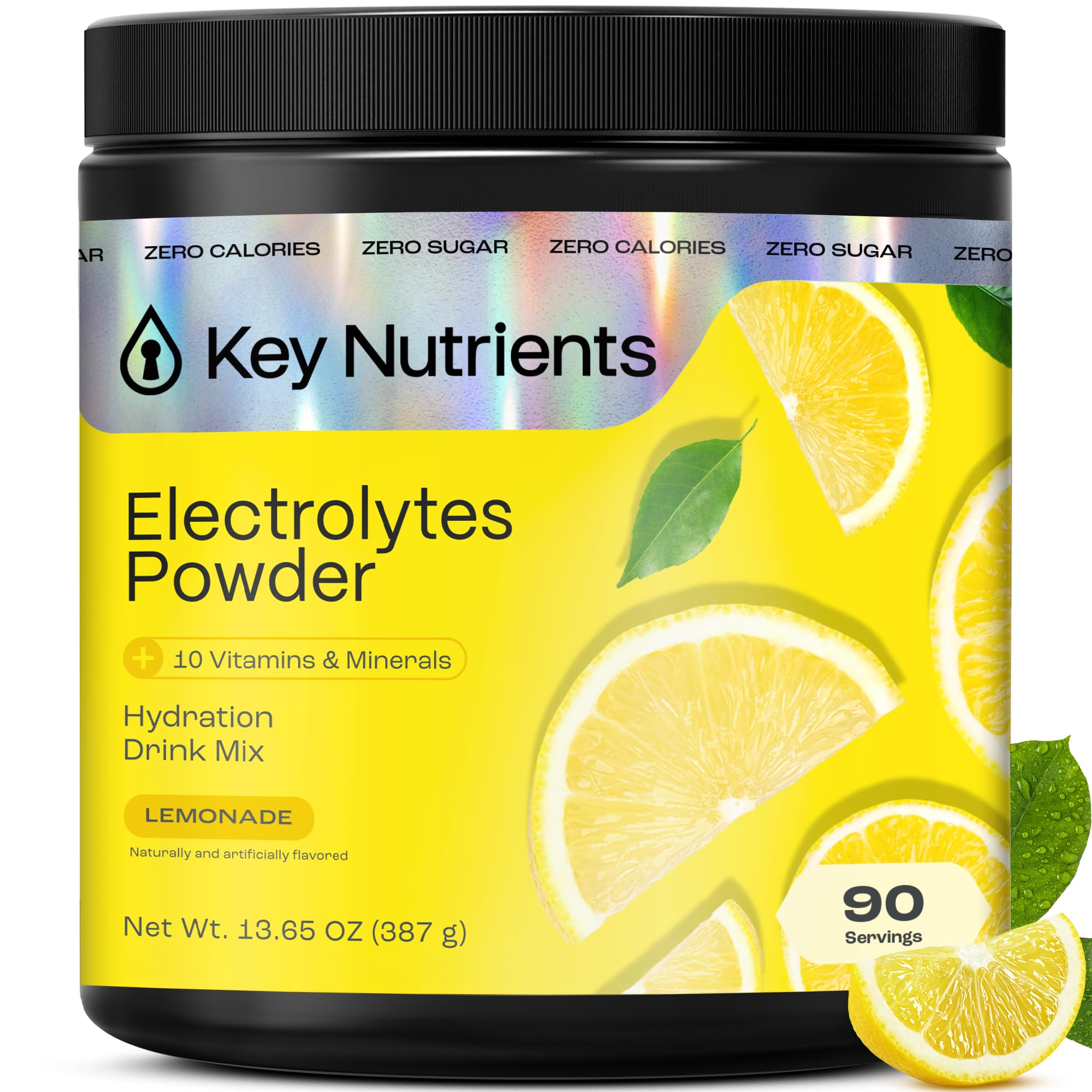 KEY NUTRIENTS polvo electrolitos limón refrescante para hidratación