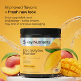 KEY NUTRIENTS durazno-mango, sabor tropical, mejora la experiencia de beber durante sesiones intensas.