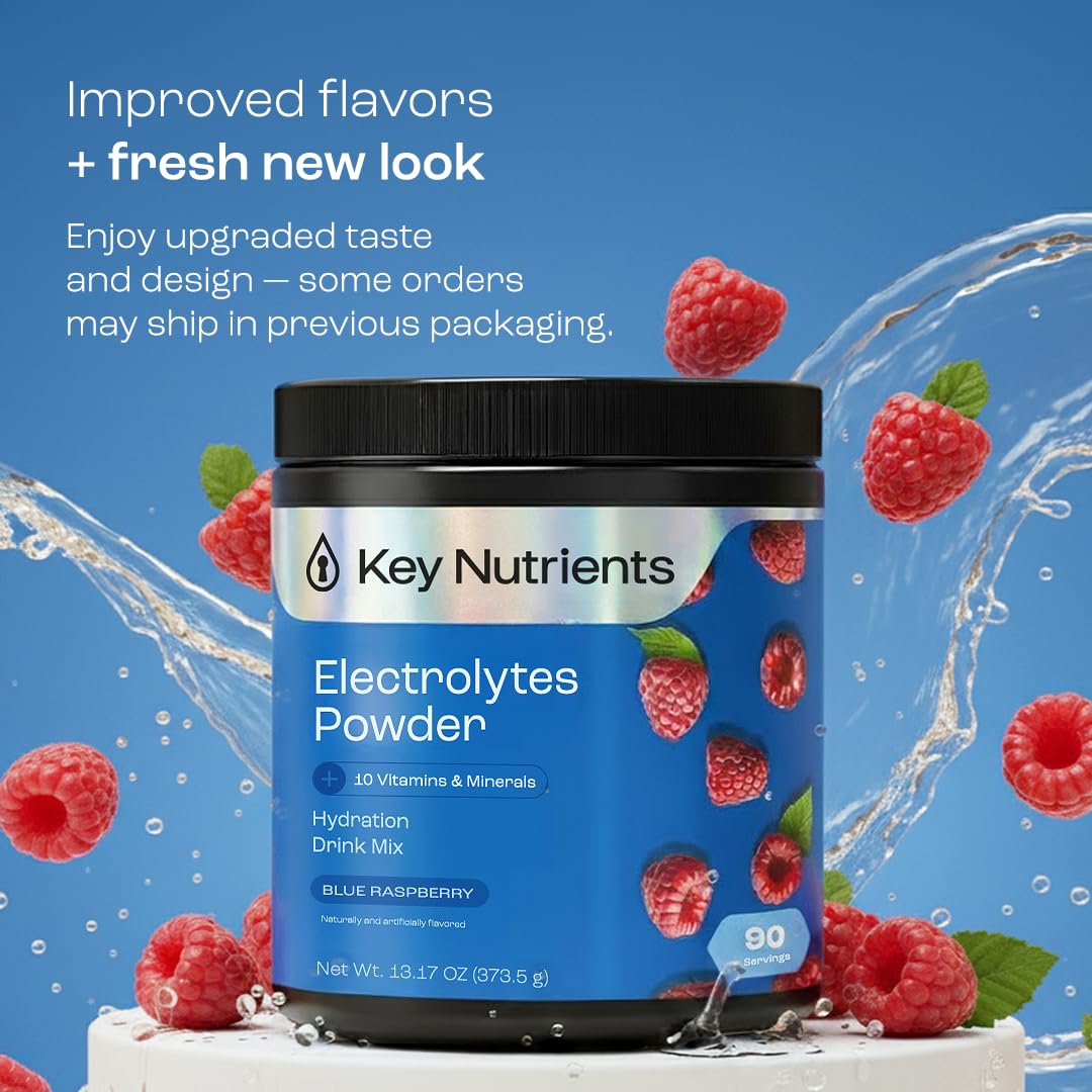Sobres KEY NUTRIENTS de electrolitos sin azúcar para llevar.