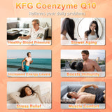 KFG CoQ10 200 mg dosis diaria sugiriendo conveniencia para energía sostenida.