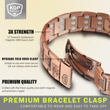 Brazalete KGP de cobre magnético vintage ajuste personalizable para un contorno cómodo.