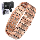 Brazalete KGP de cobre magnético vintage frente, posible alivio diario y estilo elegante.