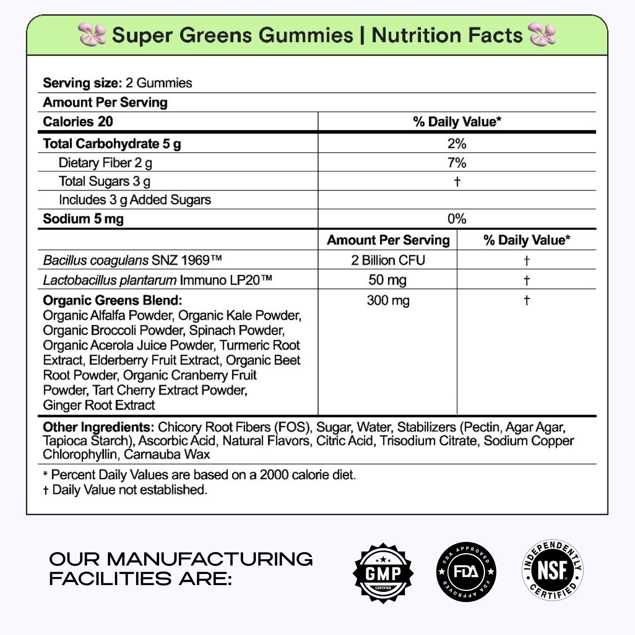 Gomitas Kiala Nutrition Super Greens, fibra beneficiosa, apoyo a la regularidad diaria.