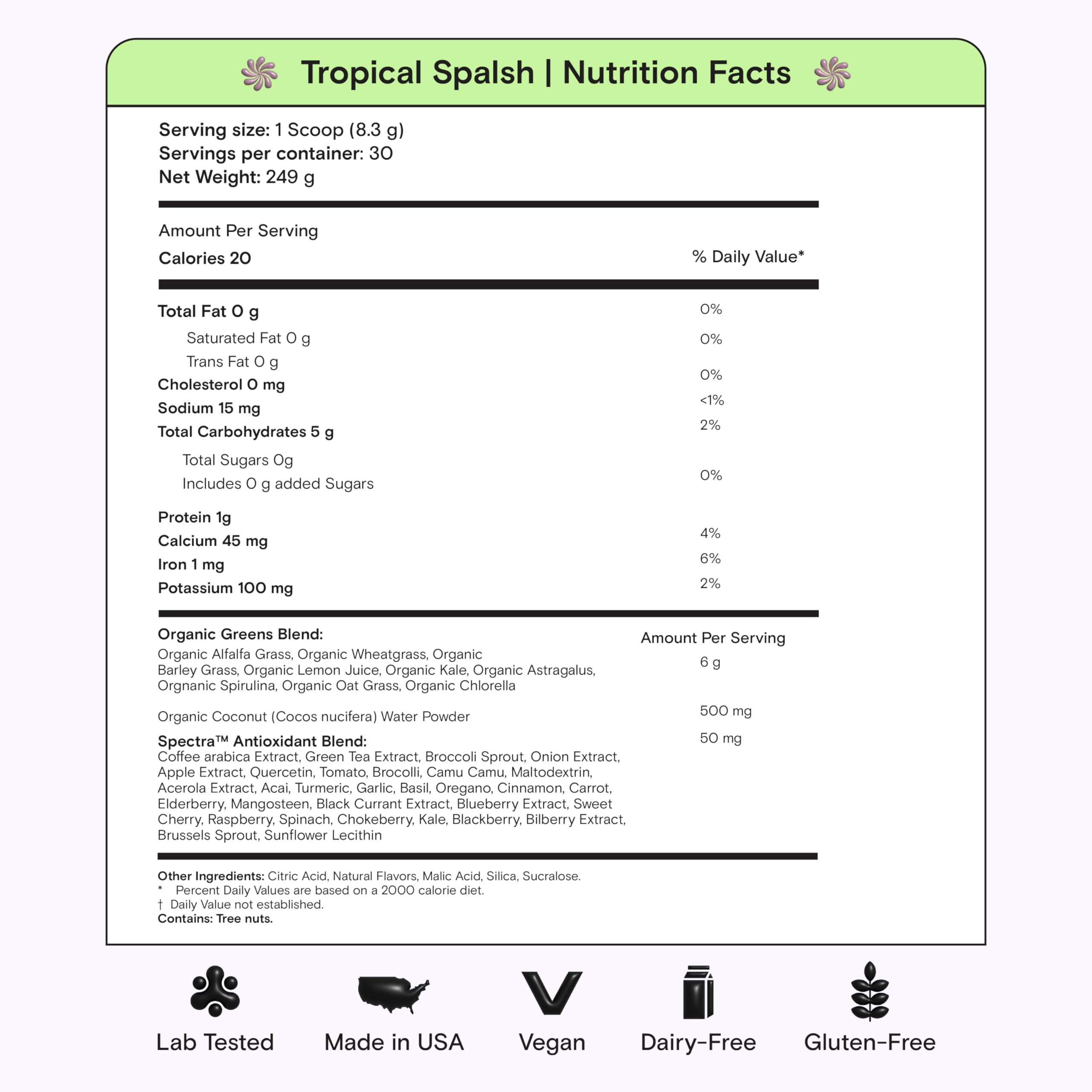 Kiala Nutrition Super Greens opción sin gluten y vegana para diario.