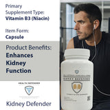 Health Defender Kidney Defender: cápsulas en primer plano, tamaño cómodo para tomar