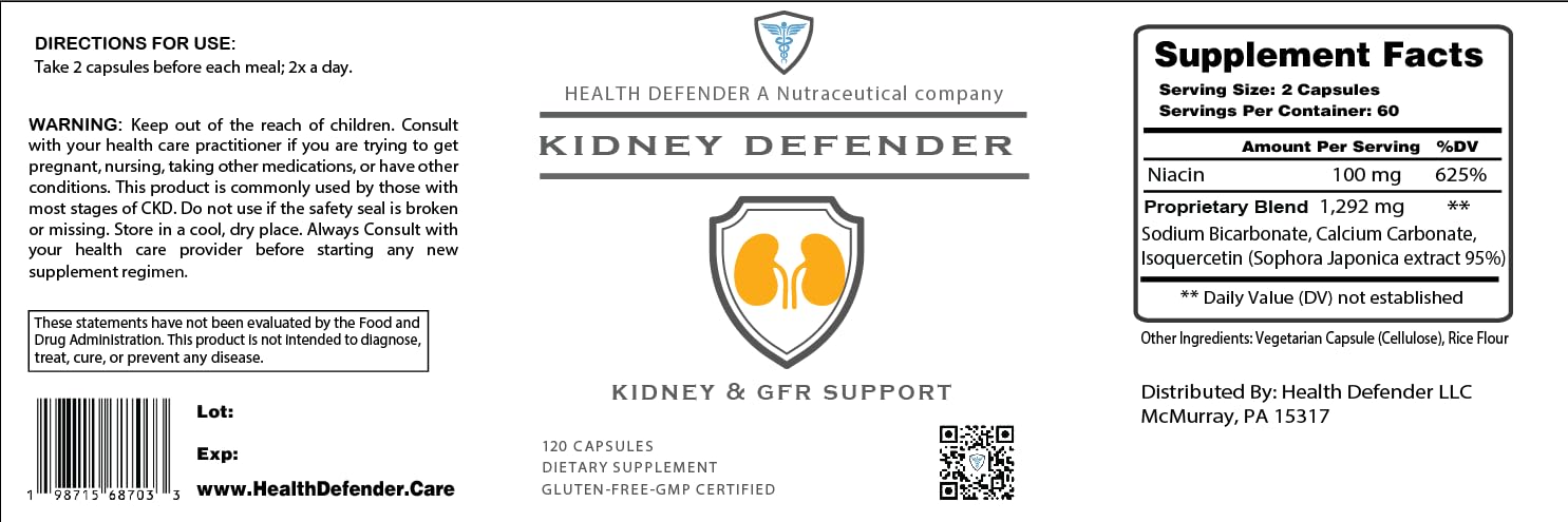 Health Defender Kidney Defender: colocado sobre mesa como ejemplo de uso en casa