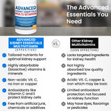 Kidney Restore Advanced Kidney Essentials, imagen de bienestar renal, apoyo a resistencia diaria.