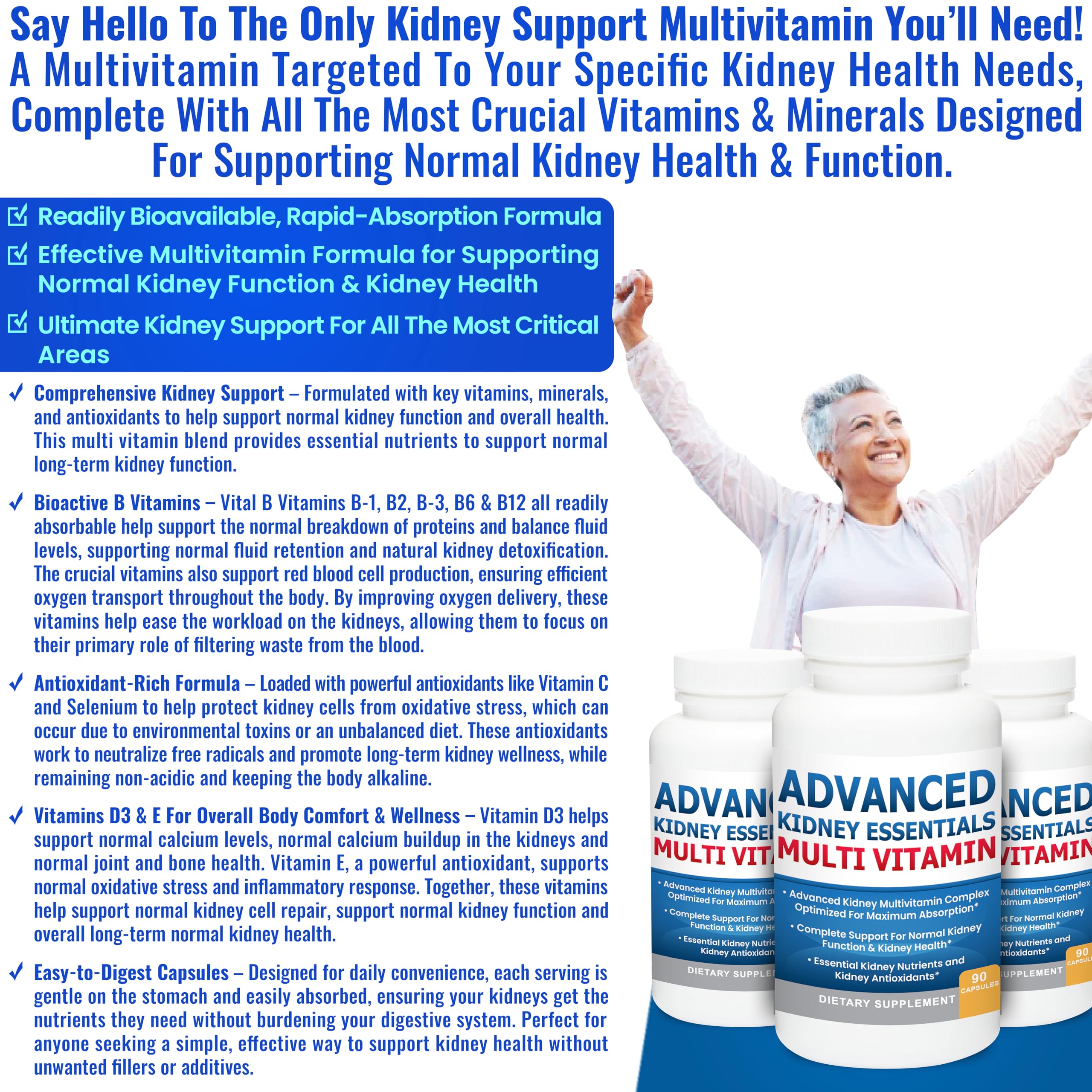 Kidney Restore Advanced Kidney Essentials, embalaje ecologico, opcion sostenible para tu rutina.
