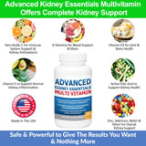 Kidney Restore Advanced Kidney Essentials, ingredientes clave visibles, posible apoyo a procesos corporales diarios.