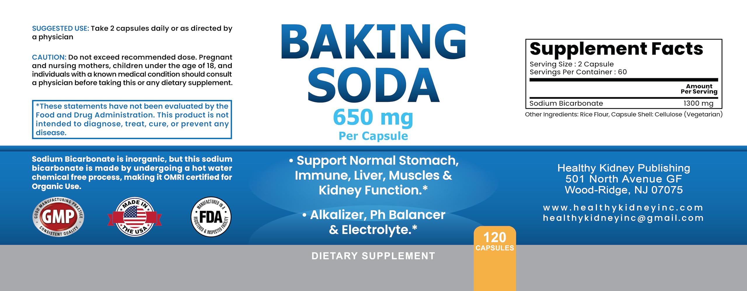Consumo diario de Kidney Restore 650 mg para mantener alcalinidad general.