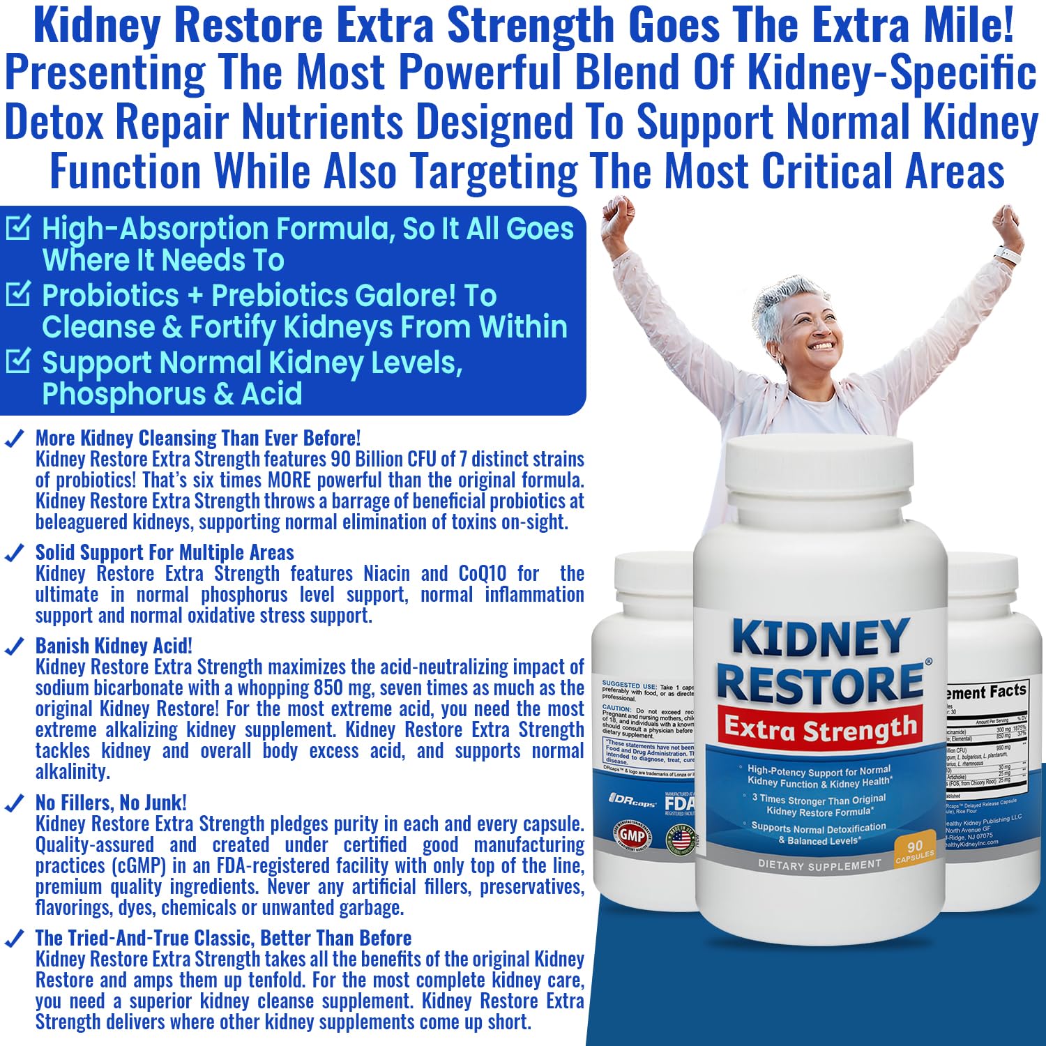 Kidney Restore bloqueo de fósforo con niacinamida para riñones