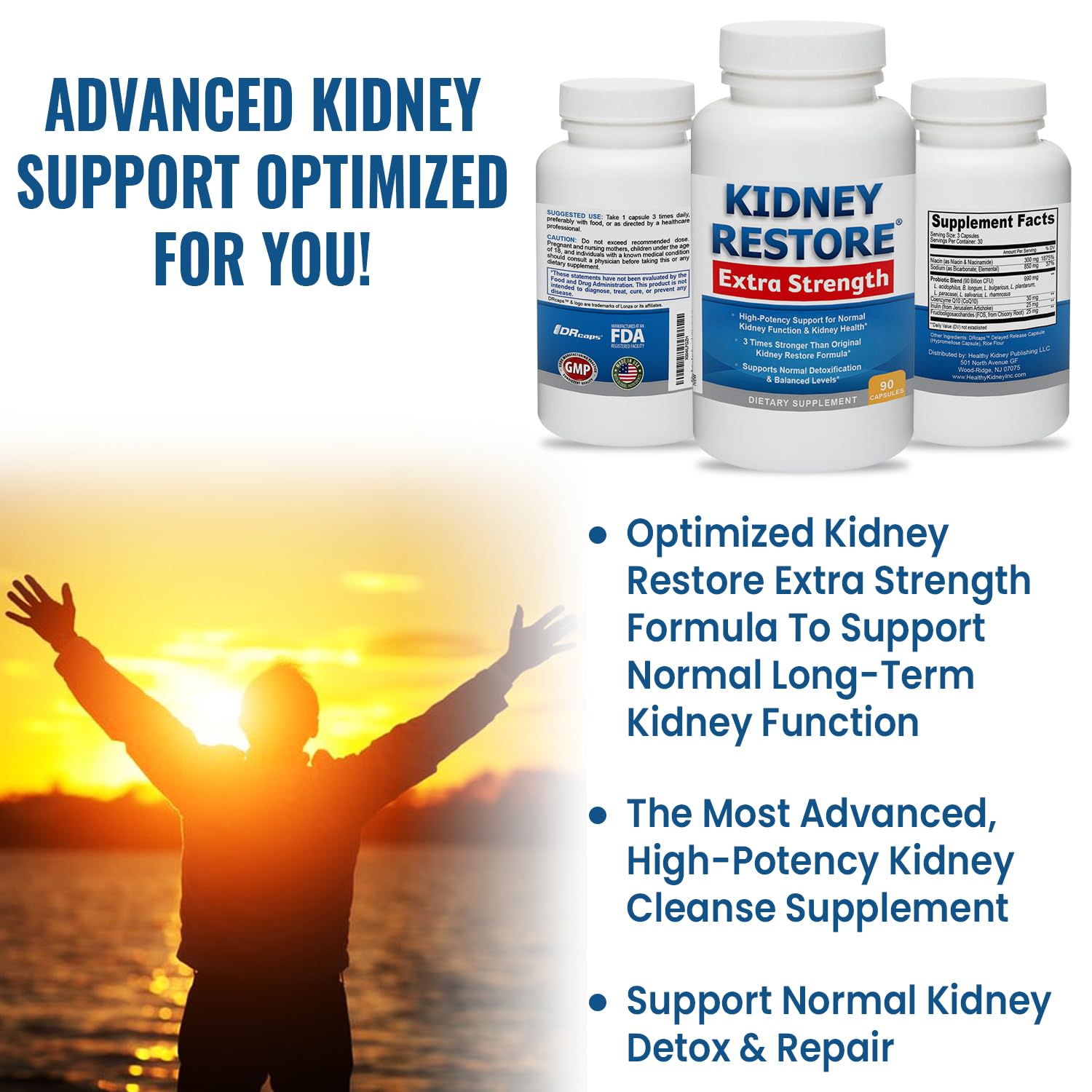 Kidney Restore cápsulas de liberación retardada para salud renal