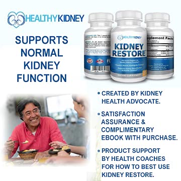 Cápsulas de Kidney Restore con prebióticos para limpieza renal.