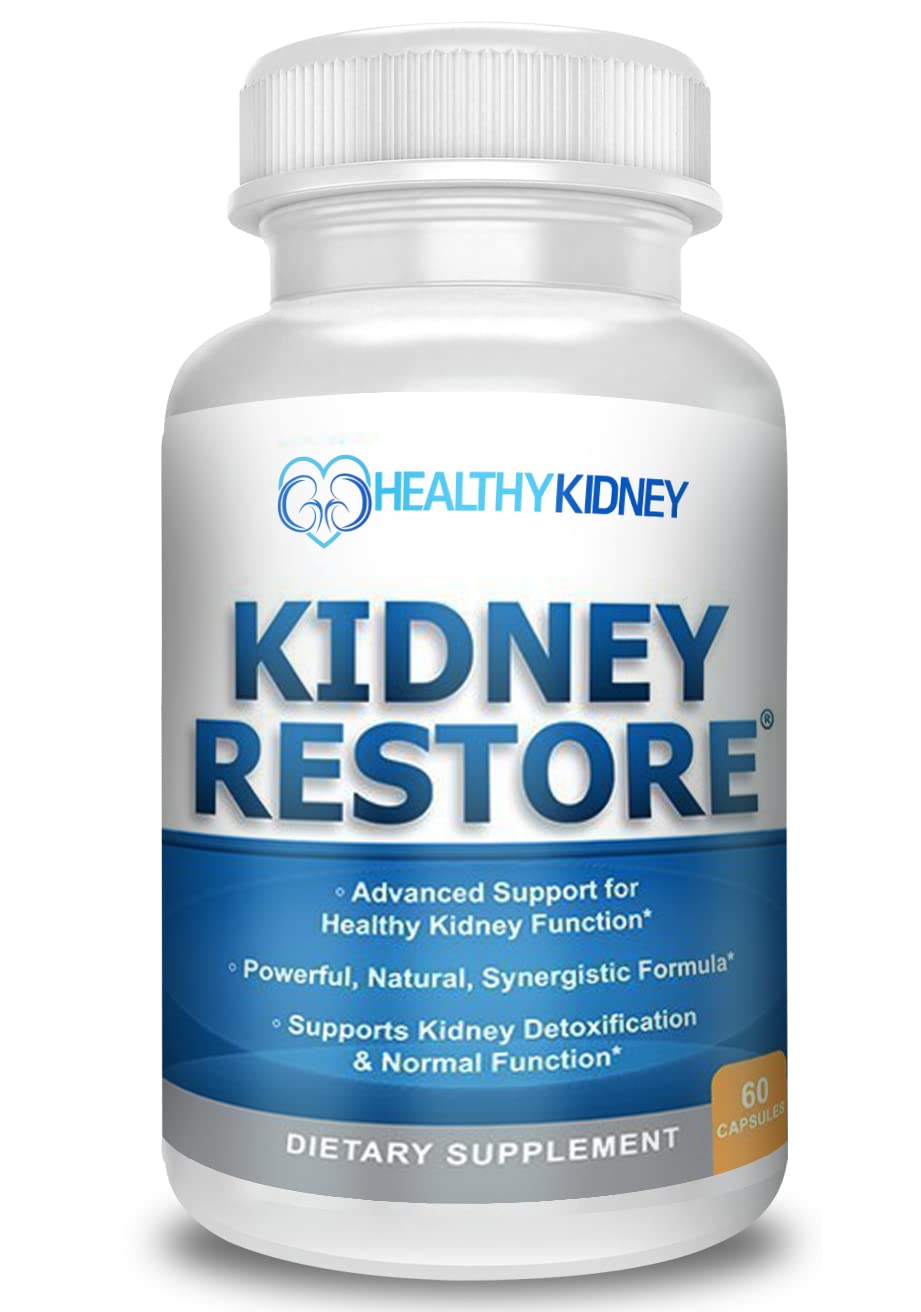 Kidney Restore frasco de desintoxicación para apoyo renal diario.