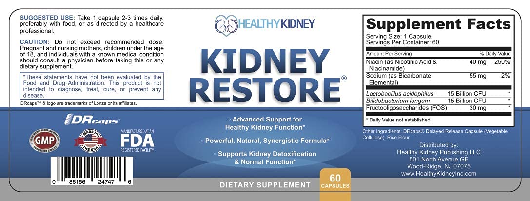 Kidney Restore guía de limpieza renal de 2 días para uso práctico