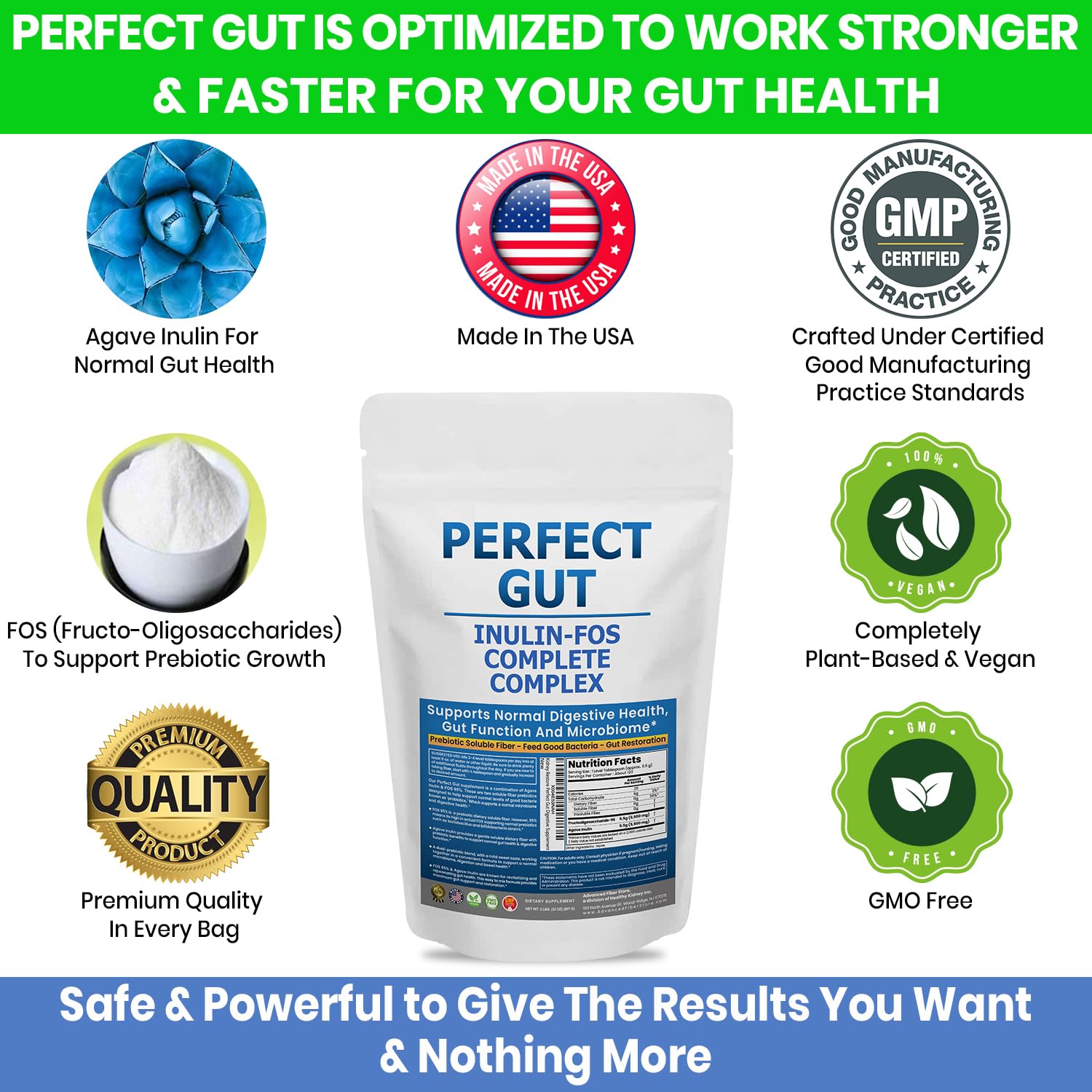 Kidney Restore Perfect Gut, cucharilla medidora para dosis precisa en batidos.