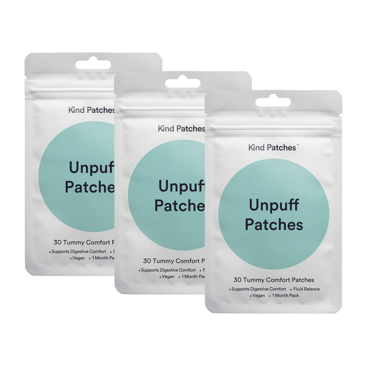 Kind Patches Unpuff con raíz de diente de león para uso diario cómodo.