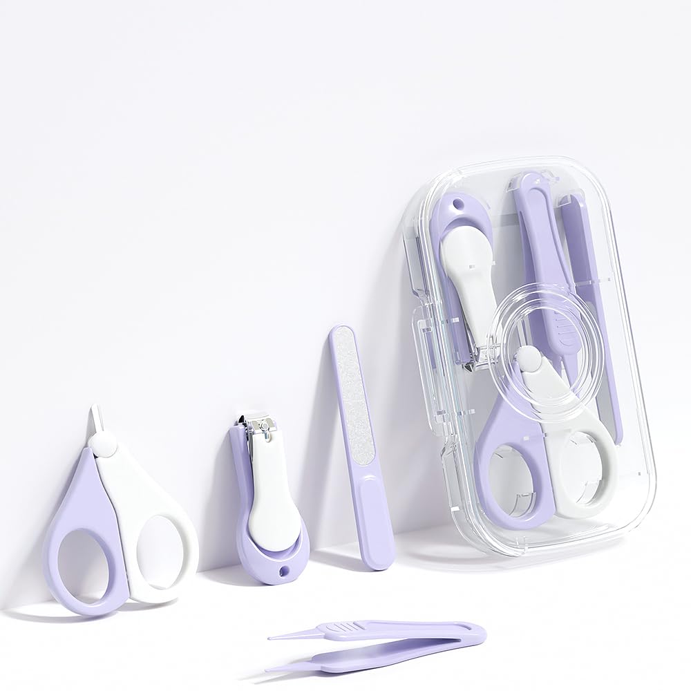 Kinderia corta uñas bebé morado para uñas pequeñas y delicadas