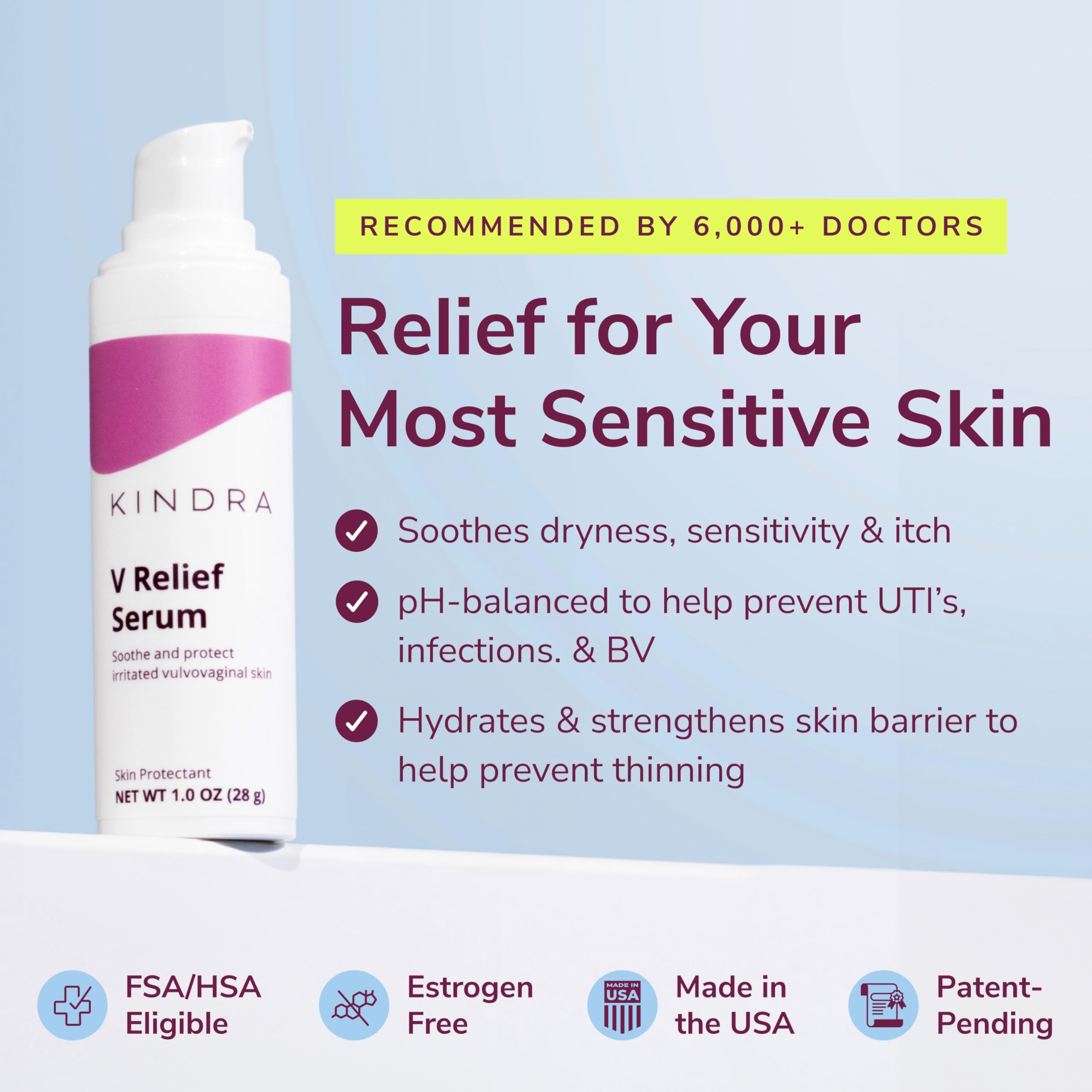 Kindra V Serum Lubricante vaginal: textura suave para piel sensible