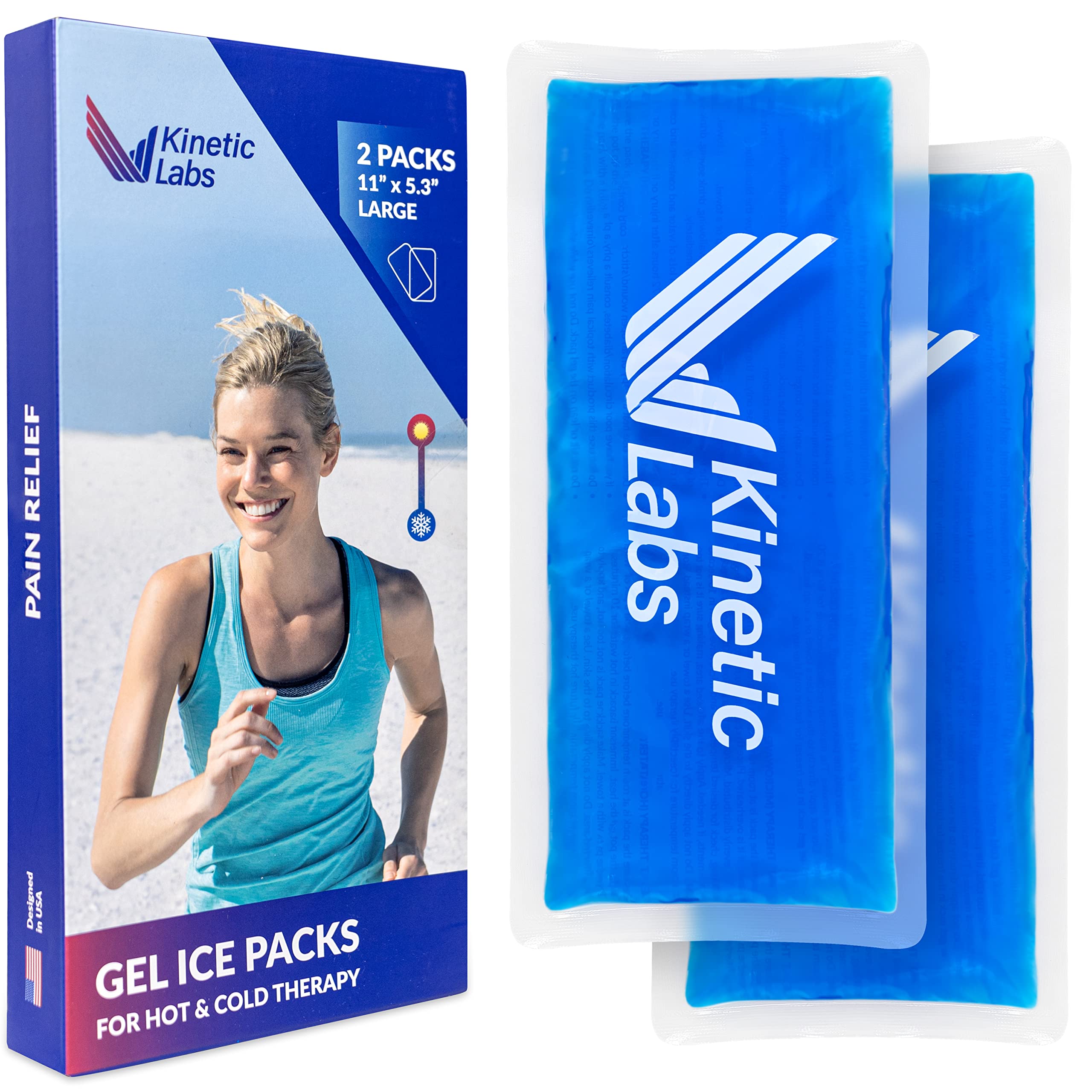 Bolsas de gel reutilizables de Kinetic Labs con gel flexible para lesiones.