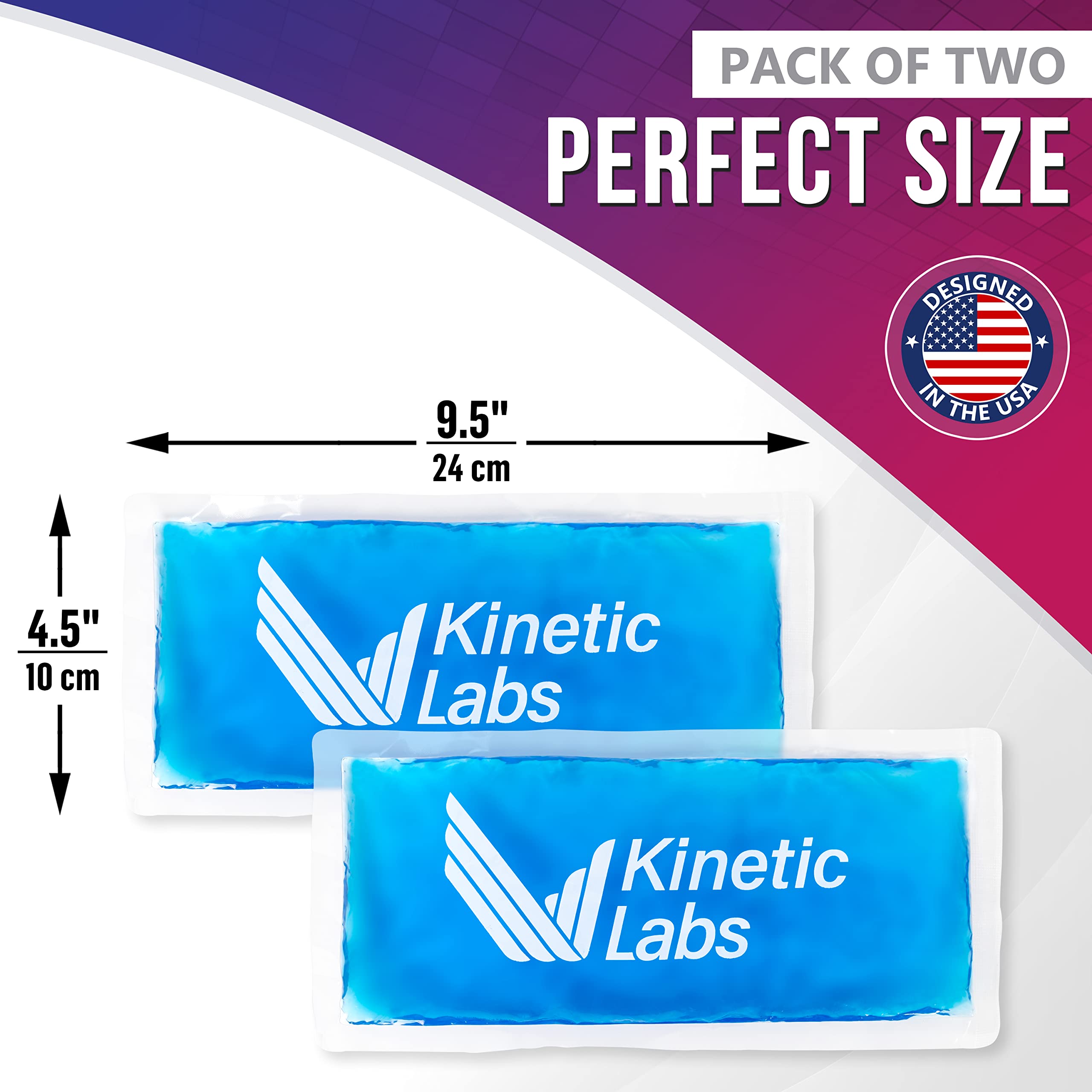 Bolsas hielo suave Kinetic Labs espalda, envuelven contorno y calman molestias.