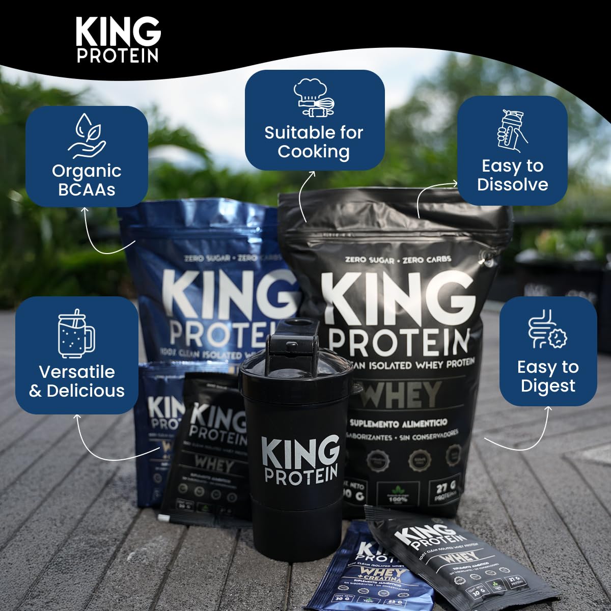 KING Protein Clean batido listo para beber con textura suave y sabor neutro
