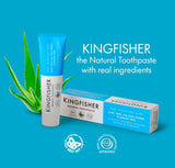 Kingfisher dentífrico sin edulcorantes artificiales, sabor natural y limpieza suave.