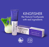 Pasta de dientes Kingfisher en tubo de 100 ml para limpieza y frescura.