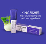 Kingfisher pack de 3 tubos sin fluor, hinojo, diseño práctico para viaje.
