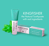Pasta de dientes Kingfisher con menta; textura cremosa para cepillado suave