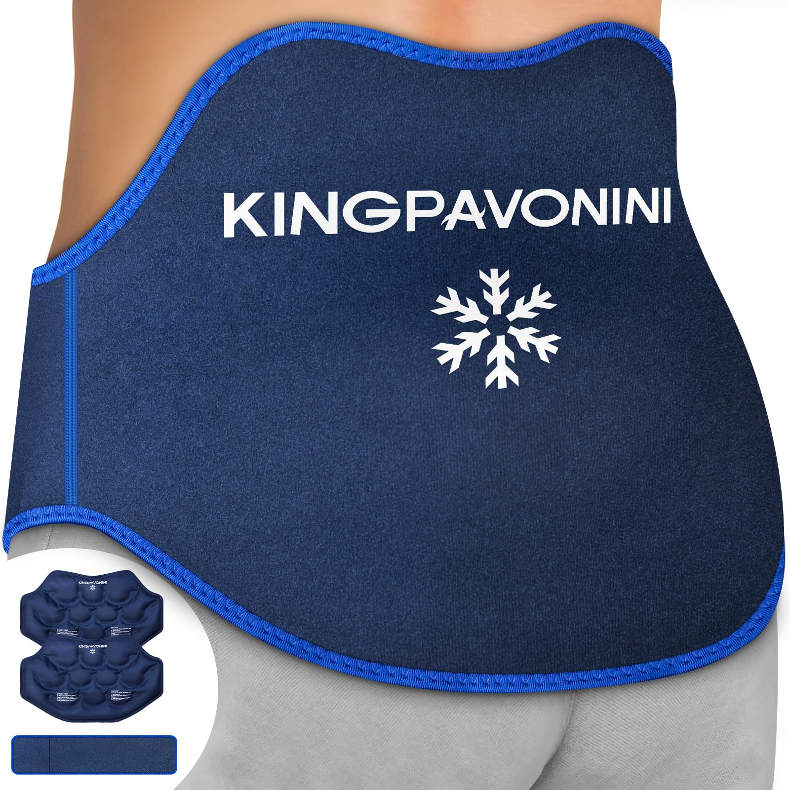 KingPavonini almohadilla frío espalda grande para mayor cobertura y comodidad.