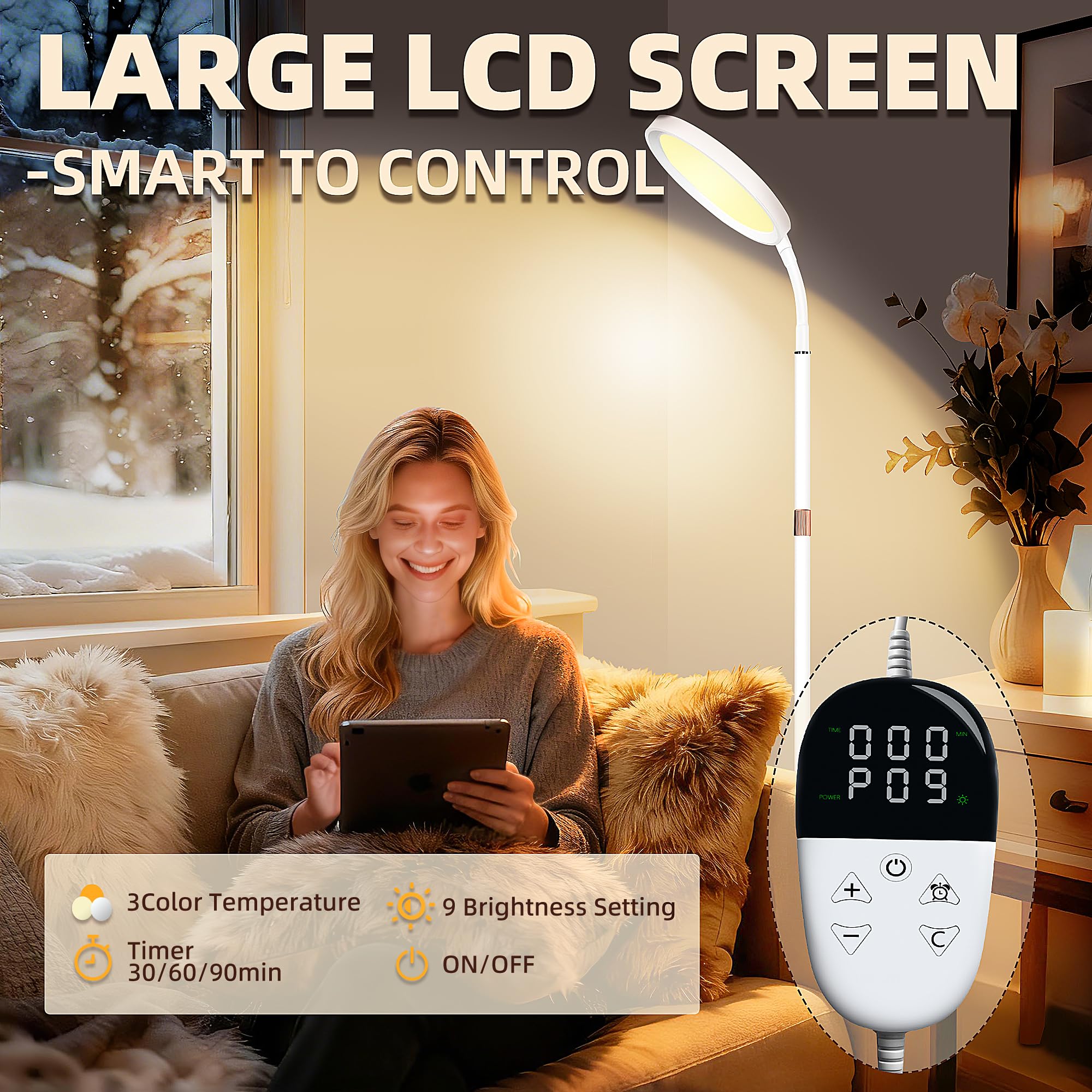 KingSom mando LCD para ajustar brillo y temperatura de color