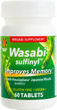 KINJIRUSHI BRAND Wasabi Sulfinyl: botella de tabletas para posible apoyo cognitivo diario.