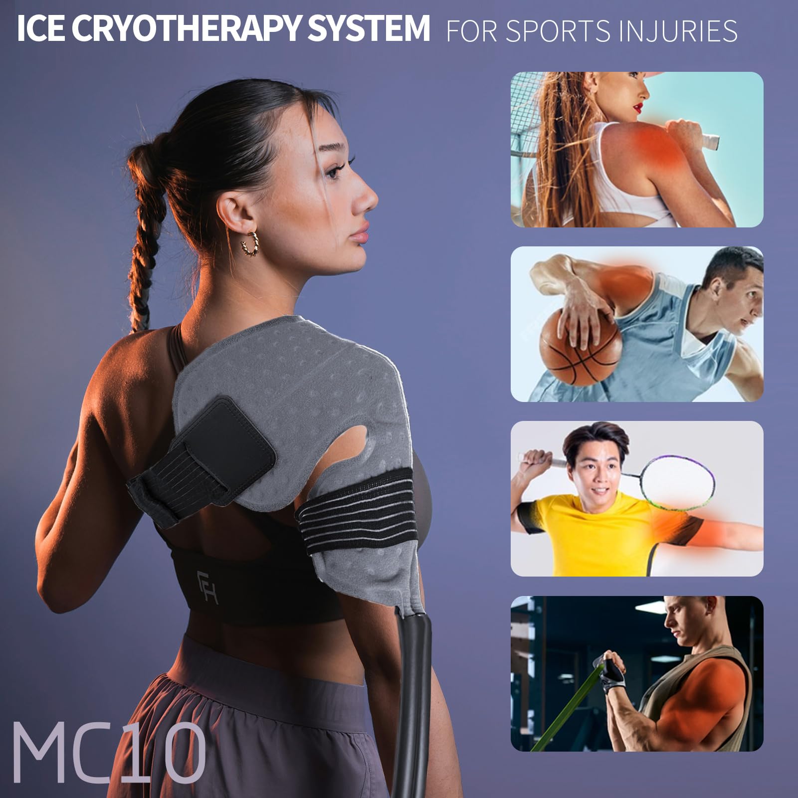 Kinryopy almohadilla hombro en frío, diseño blanco para máquina de terapia fría.