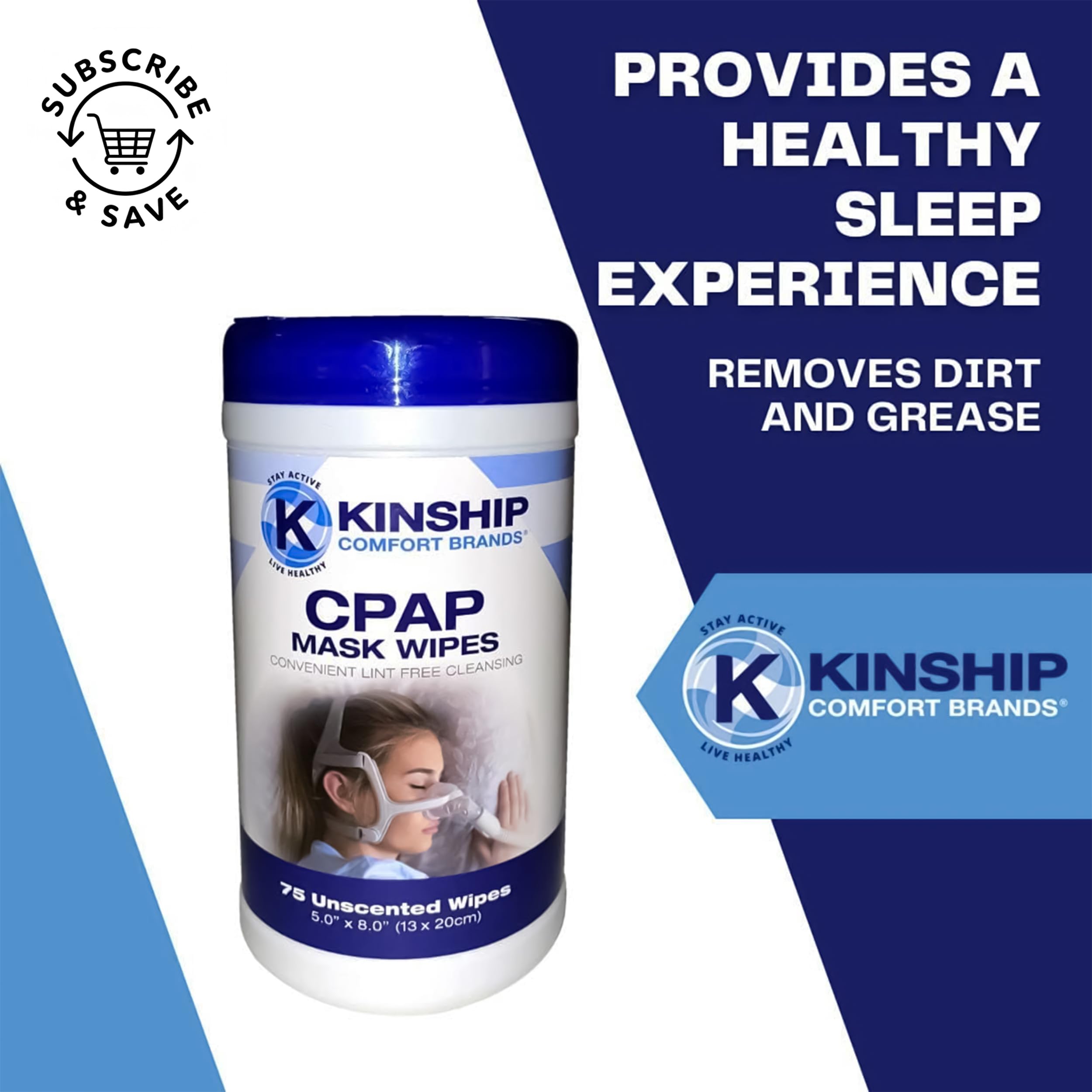 Kinship Comfort Brands toallitas CPAP limpian filtros, mejora higiene del equipo.