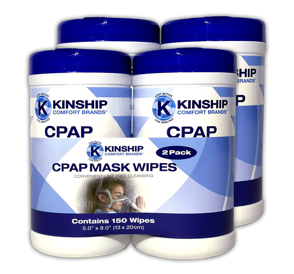 Kinship Comfort Brands toallitas CPAP para máscara, limpieza suave para uso diario.