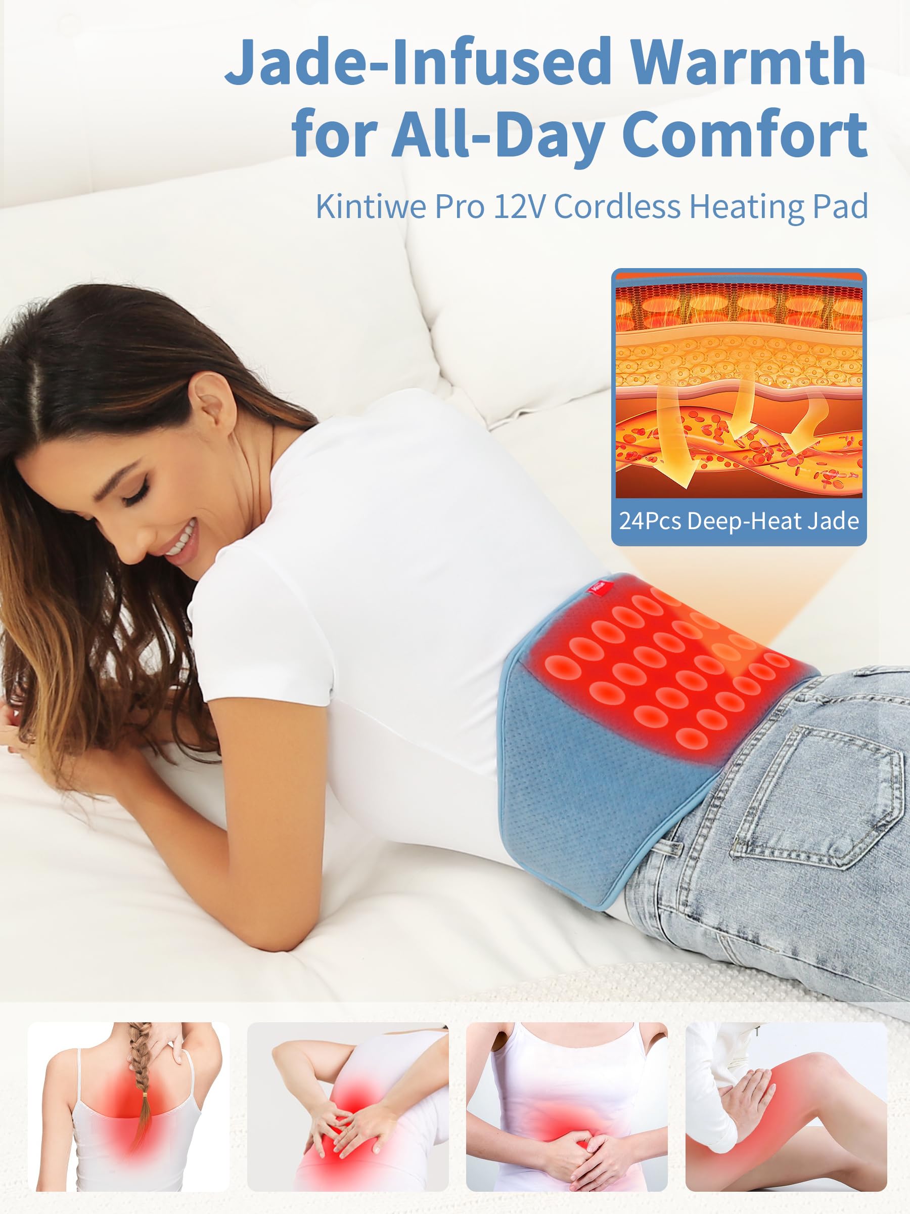 Kintiwe Pro calor rápido de 3 segundos para alivio instantáneo.